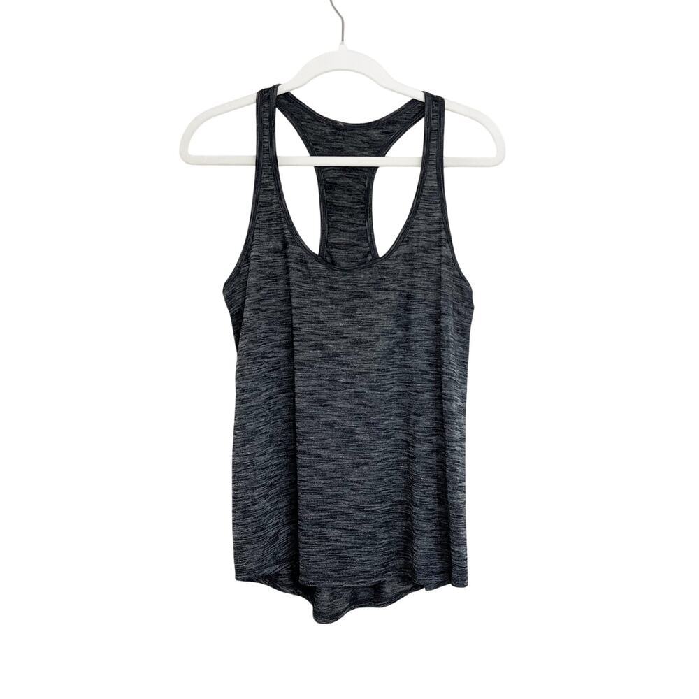 Lululemon Sport Tank Top Sz 6‎ Heather Gray Gathered Racerback Athletic Women’s